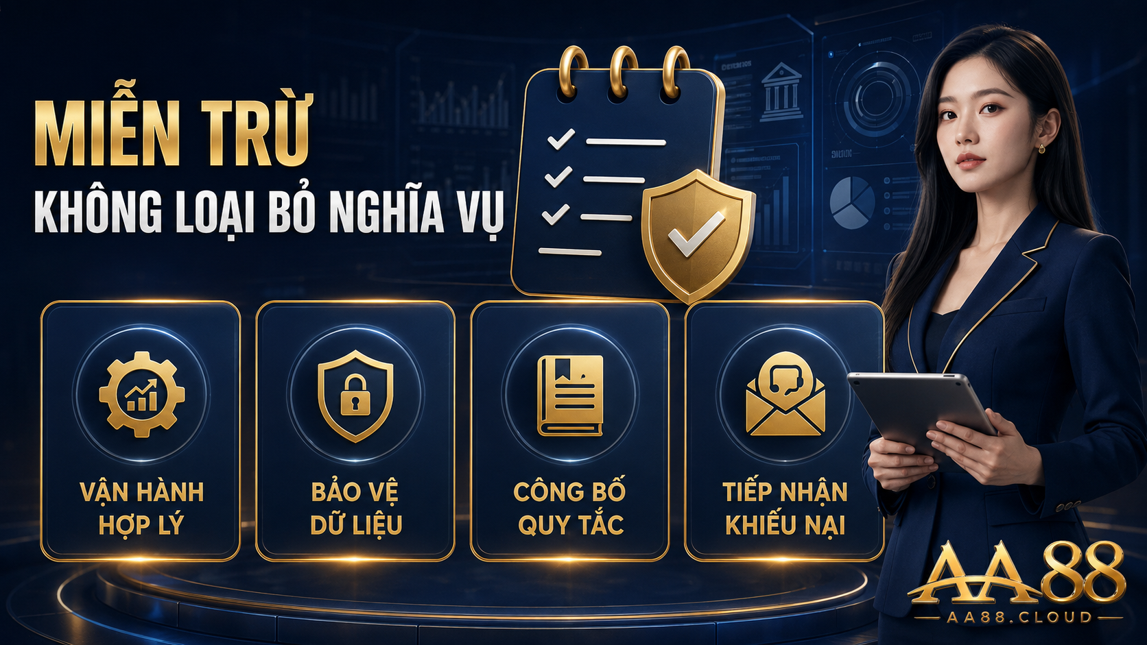 Miễn trừ trách nhiệm không loại bỏ nghĩa vụ vận hành hợp lý, bảo vệ dữ liệu, công bố quy tắc và tiếp nhận khiếu nại